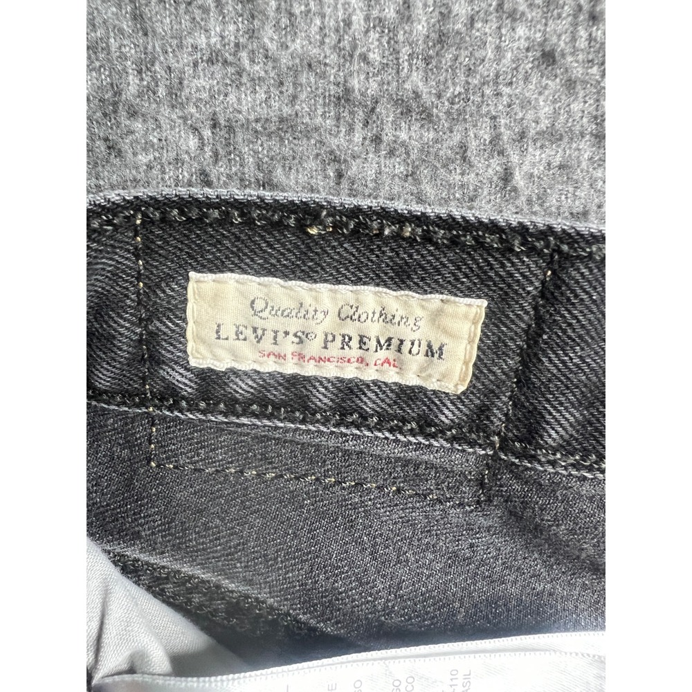 Levis Premium 501 Original Cutoff Shorts Womens 26 Black Distressed High Rise - Picture 6 of 15